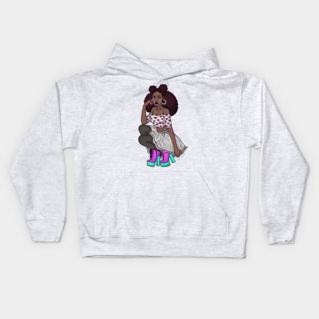 Girl Power Kids Hoodie by @isedrawing